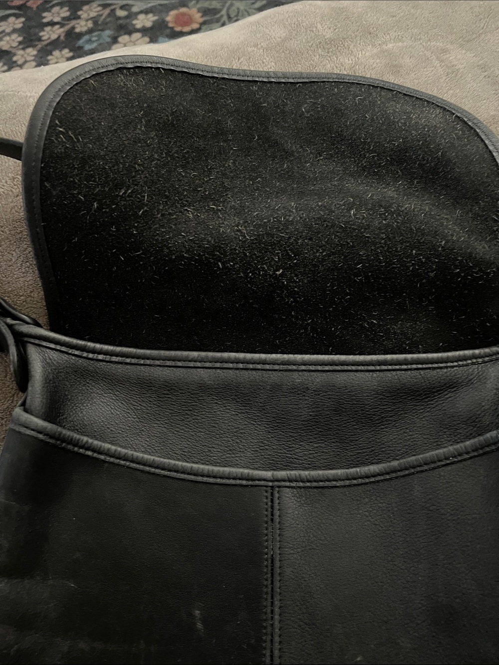 Vintage Coach Black Leather Flap Shoulder Bag No d71-4115 - Picture 2 of 10
